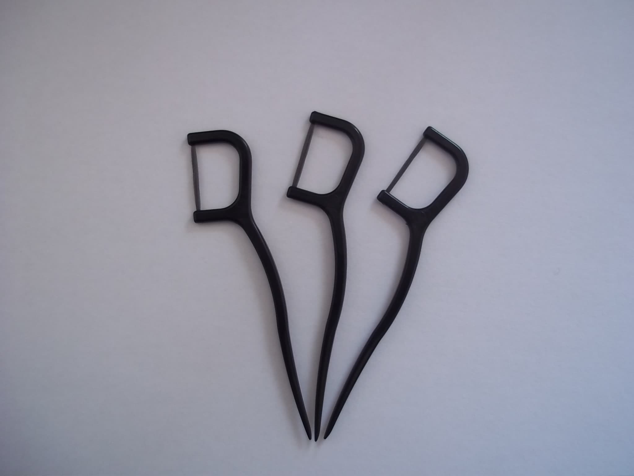 Biodegradable bamboo charcoal dental floss pick